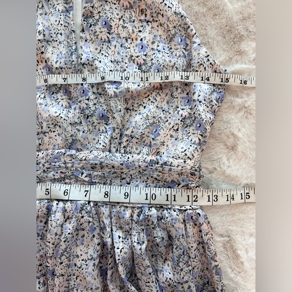 Lulus Always Glittering Ivory Floral Print Mock Sleeveless Mini Dress Size XS - Picture 6 of 9